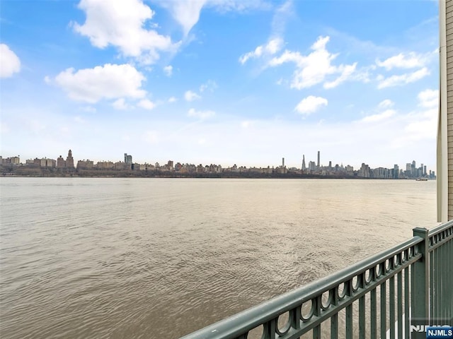 property view of water featuring a view of city