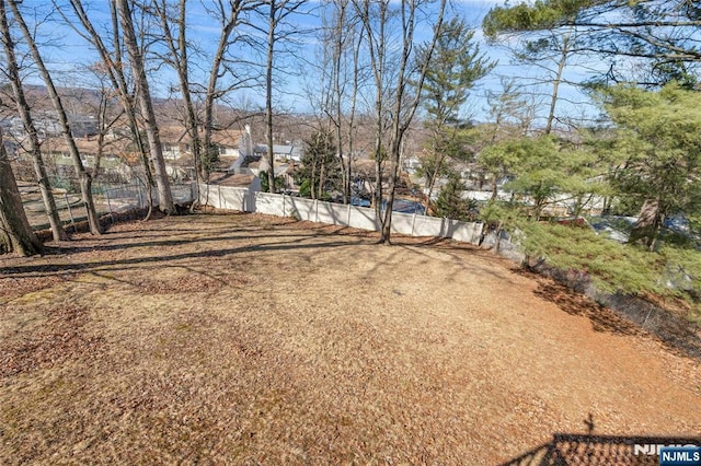 view of yard featuring fence