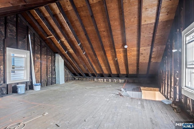 attic featuring a healthy amount of sunlight