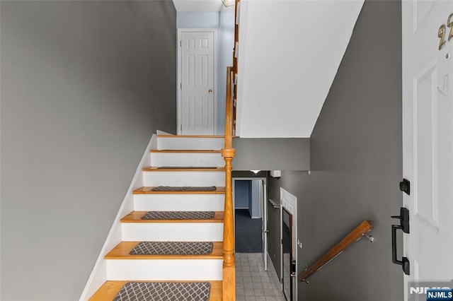 stairs with baseboards