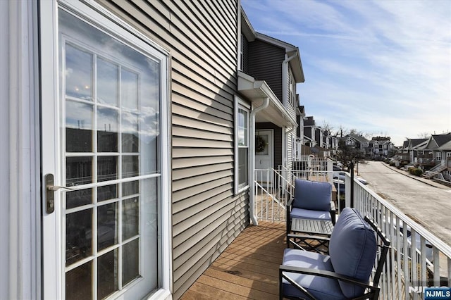 balcony with a residential view