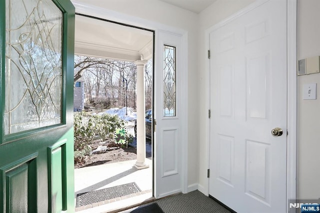 foyer with baseboards