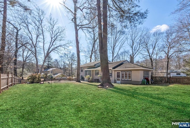 exterior space with a fenced backyard