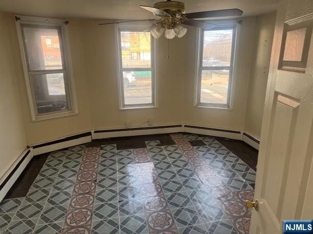 unfurnished room featuring a ceiling fan