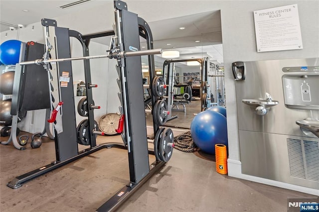 view of workout area