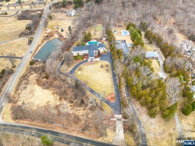 drone / aerial view with a rural view