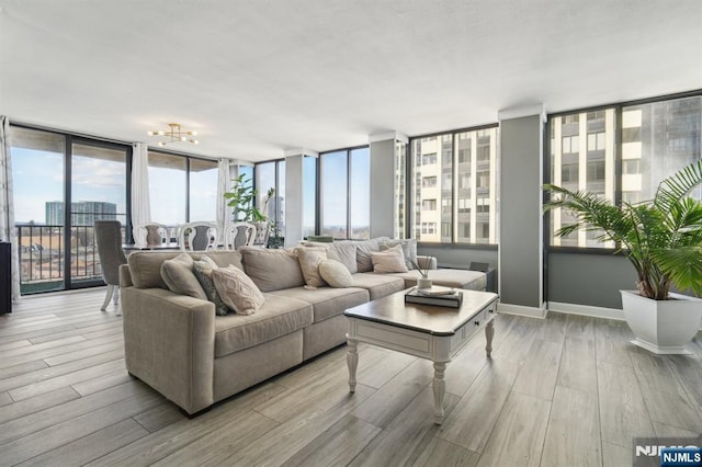 sunroom with a view of city