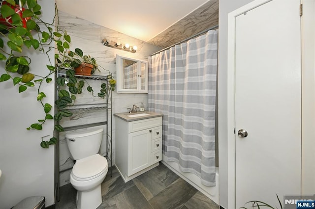 full bathroom with toilet and vanity