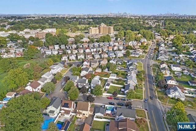 aerial view with a residential view