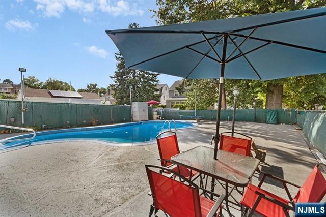 view of swimming pool featuring a fenced backyard, a fenced in pool, and a patio