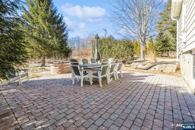 view of patio with outdoor dining area