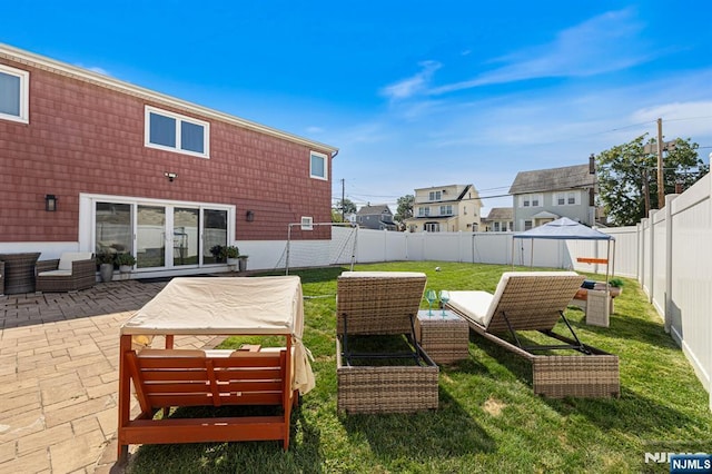 exterior space with a fenced backyard