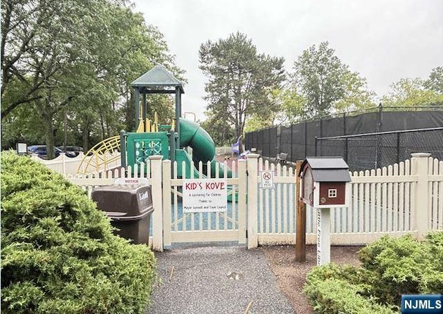 community playground with fence