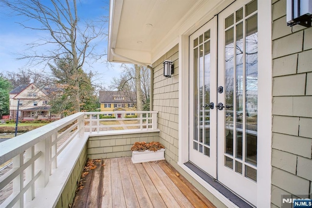 balcony with french doors