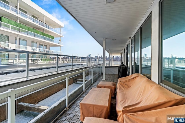 balcony with a city view