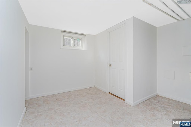 basement with baseboards