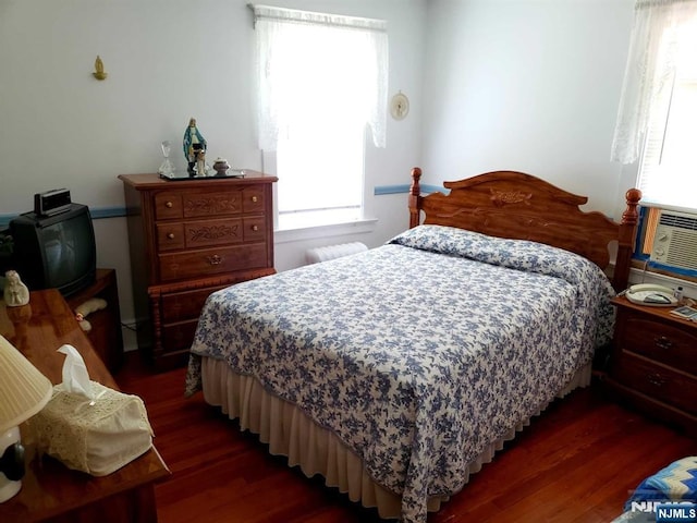 bedroom featuring dark wood finished floors