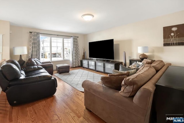 living area featuring wood finished floors