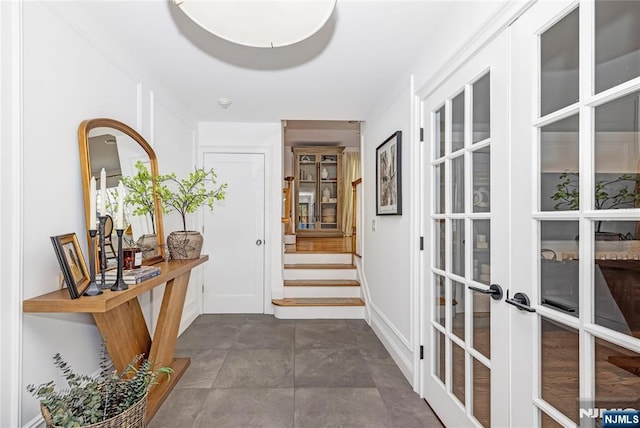 doorway to outside featuring french doors