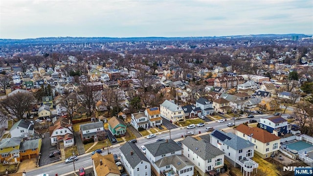 bird's eye view with a residential view