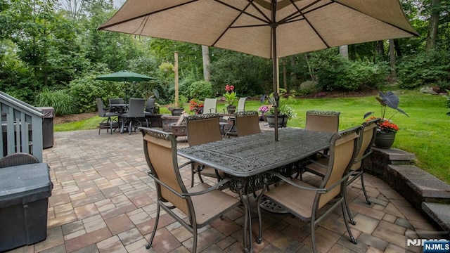 view of patio featuring outdoor dining space