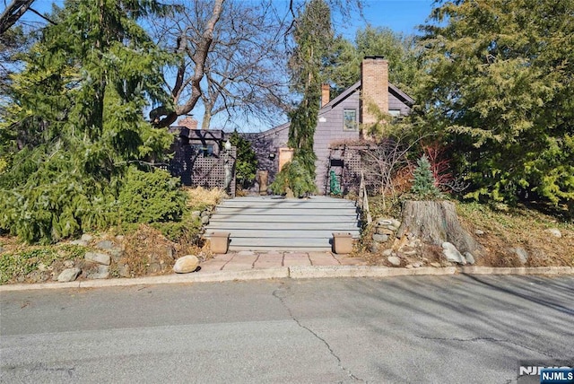 exterior space with a chimney