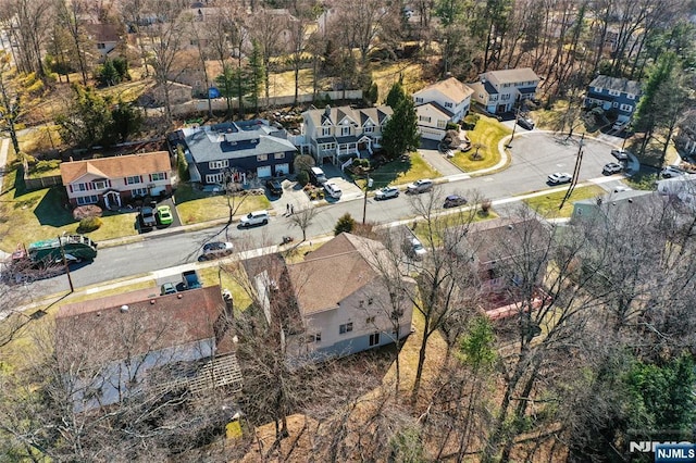 aerial view with a residential view