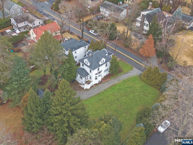 aerial view with a residential view