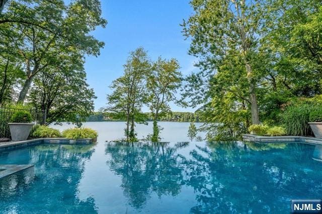 pool with a water view