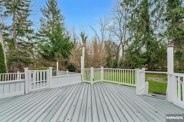 deck with a yard