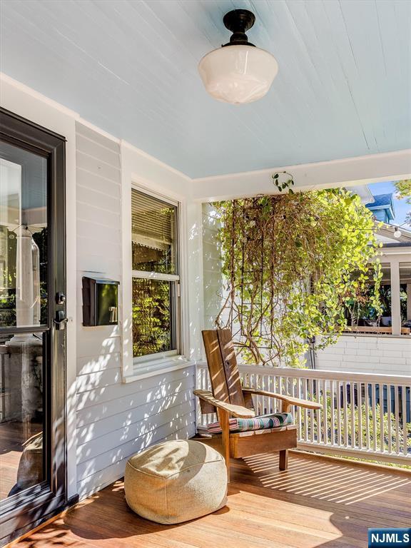 deck with covered porch