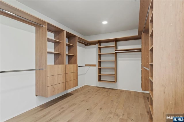 spacious closet with light wood finished floors