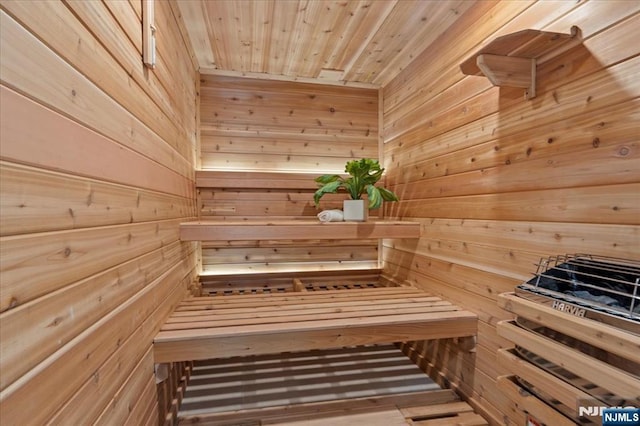 view of sauna