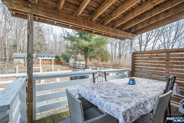 view of patio featuring outdoor dining area