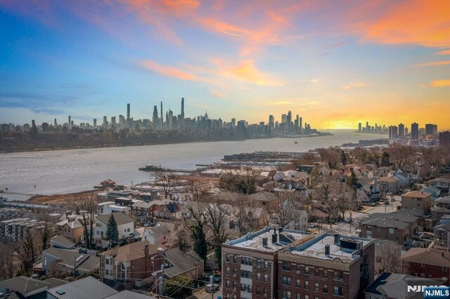 view of city with a water view