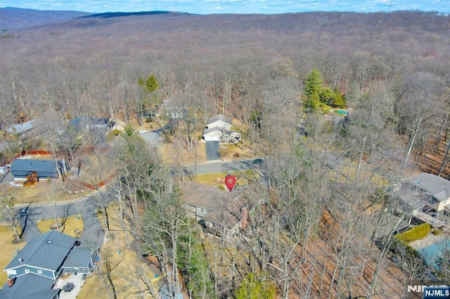 aerial view with a forest view