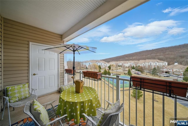 balcony with a residential view