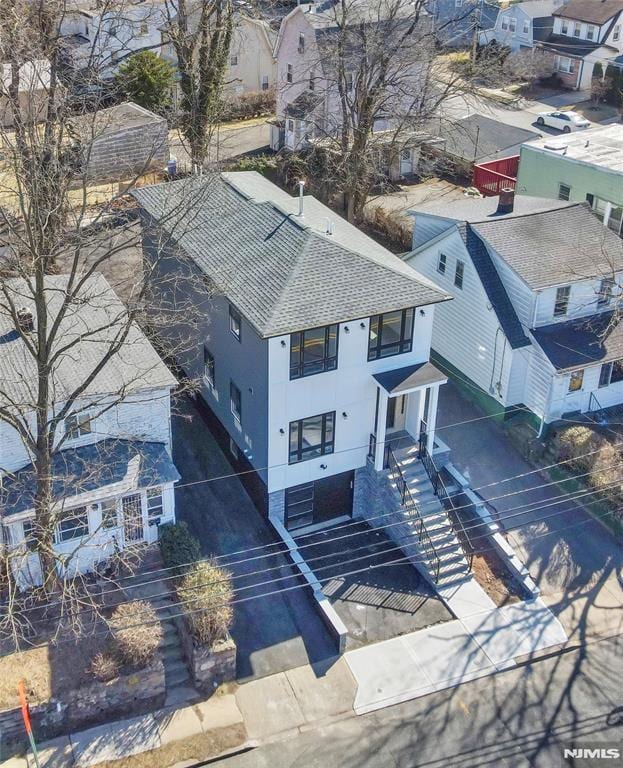 bird's eye view with a residential view