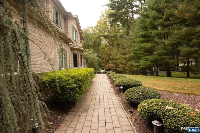 view of home's community with a lawn