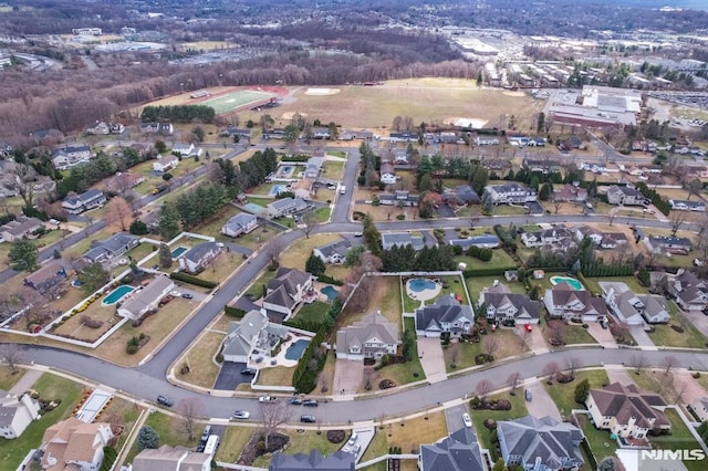 aerial view with a residential view