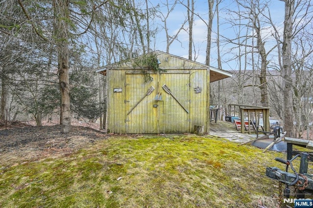 view of shed