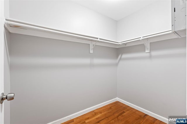 spacious closet featuring wood finished floors