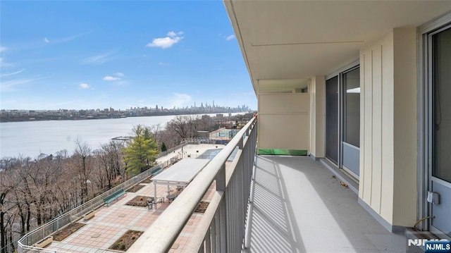 balcony with a water view