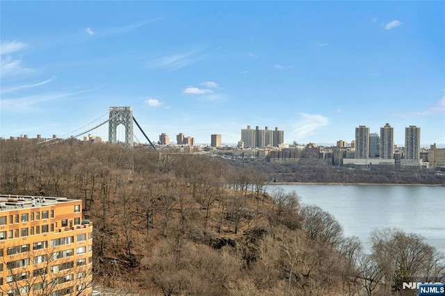 view of city featuring a water view