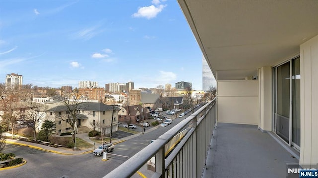 balcony with a view of city