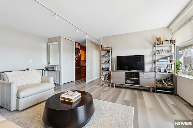 living area with light wood-style floors