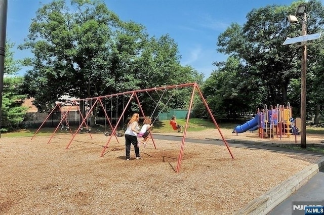 community play area with fence