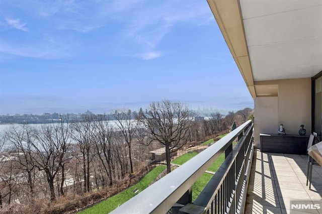 balcony with a water view