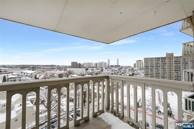 balcony with a view of city