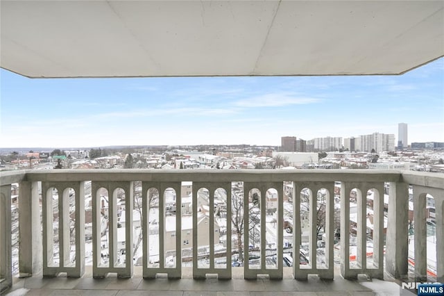 balcony featuring a city view